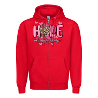 Red hope nobody fights alone Zipper Hoodie - MaliasSmallBusiness