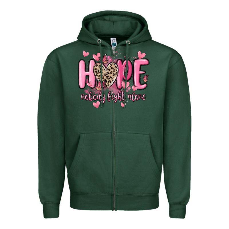 Hope Nobody Fights Alone Zipper Hoodie by MaliasSmallBusiness | Teevron