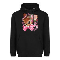 Black reindeer head christmas Heavyweight Hoodie - MaliasSmallBusiness
