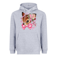 Heather Grey reindeer head christmas Heavyweight Hoodie - MaliasSmallBusiness