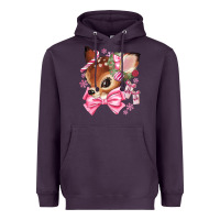 Plum reindeer head christmas Heavyweight Hoodie - MaliasSmallBusiness
