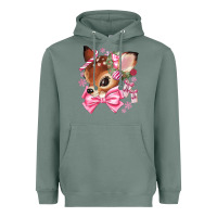 Sage reindeer head christmas Heavyweight Hoodie - MaliasSmallBusiness