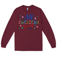 Burgundy all american girl Long Sleeve Tee - Artiststas