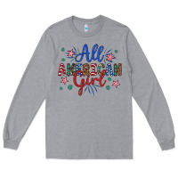 Heather Grey all american girl Long Sleeve Tee - Artiststas