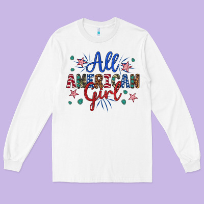 All American Girl Long Sleeve Tee Designed By Artiststas