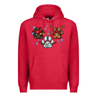 Cardinal Christmas paws Premium Hoodie - RanaPortraitStore