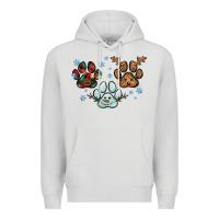Dove Grey Christmas paws Premium Hoodie - RanaPortraitStore