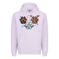 Lilac Christmas paws Premium Hoodie - RanaPortraitStore