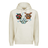 Oatmeal Heather Christmas paws Premium Hoodie - RanaPortraitStore