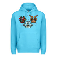 Ocean Blue Christmas paws Premium Hoodie - RanaPortraitStore