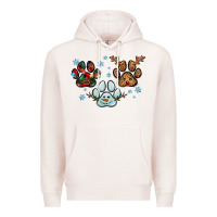 Pale Pink Christmas paws Premium Hoodie - RanaPortraitStore