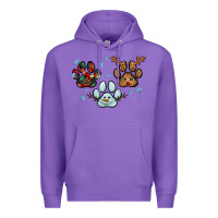 Purple Christmas paws Premium Hoodie - RanaPortraitStore