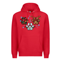 Red Christmas paws Premium Hoodie - RanaPortraitStore