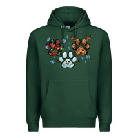 Sports Green Christmas paws Premium Hoodie - RanaPortraitStore