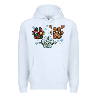 White Christmas paws Premium Hoodie - RanaPortraitStore