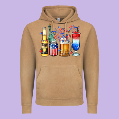 4th Of July American Drinks Vintage Hoodie Designed By Neo Western