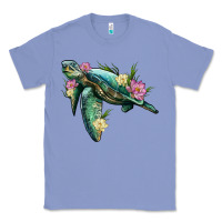 Colony Blue sea turtle with lotus Classic Tee - Artiststas