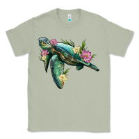 Matcha sea turtle with lotus Classic Tee - Artiststas