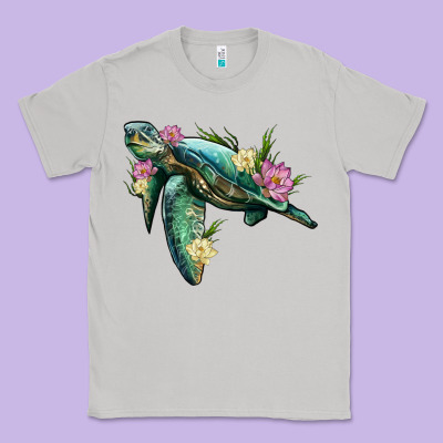 Sea Turtle With Lotus Classic Tee Designed By Artiststas