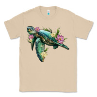 Mushroom sea turtle with lotus Classic Tee - Artiststas