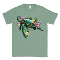 Sage sea turtle with lotus Classic Tee - Artiststas