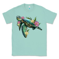 Seafoam sea turtle with lotus Classic Tee - Artiststas