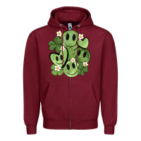 Burgundy st. patrick's day green smile Zipper Hoodie - MaliasSmallBusiness