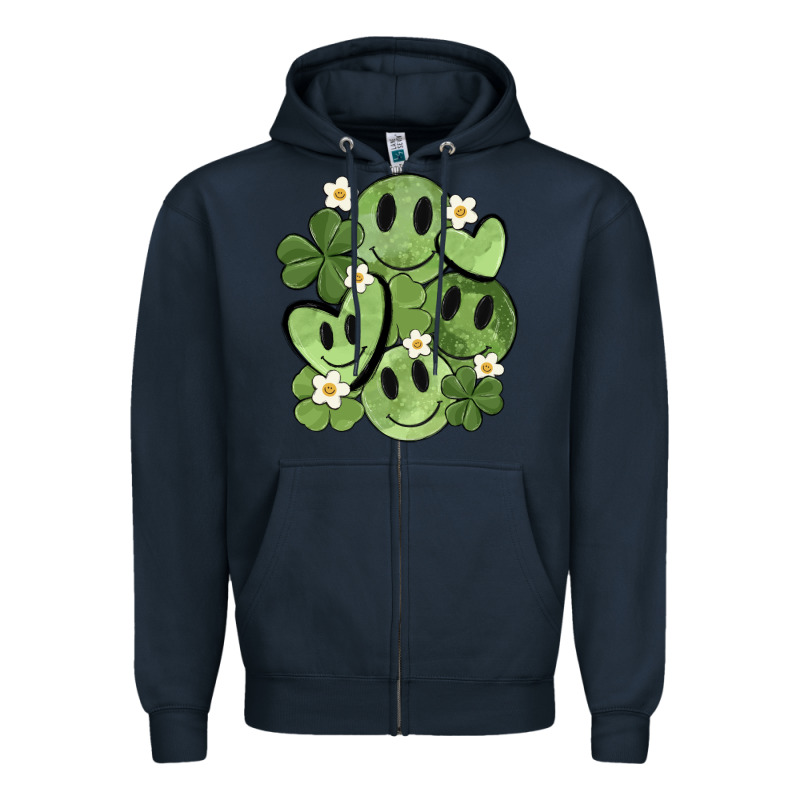 St. Patrick's Day Green Smile Zipper Hoodie by MaliasSmallBusiness | Teevron