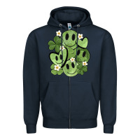 Navy st. patrick's day green smile Zipper Hoodie - MaliasSmallBusiness