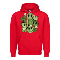 Red st. patrick's day green smile Zipper Hoodie - MaliasSmallBusiness