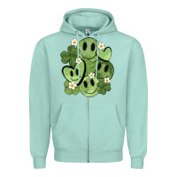 Seafoam st. patrick's day green smile Zipper Hoodie - MaliasSmallBusiness