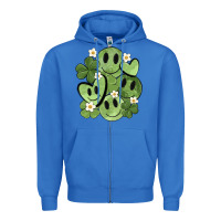 True Royal st. patrick's day green smile Zipper Hoodie - MaliasSmallBusiness