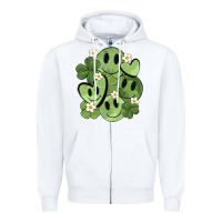 White st. patrick's day green smile Zipper Hoodie - MaliasSmallBusiness
