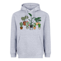 Heather Grey just one more plant Heavyweight Hoodie - MaliasSmallBusiness