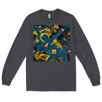 Smoke construction vehicles seamless pattern Long Sleeve Tee - BundleAndBundleShop