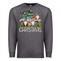 Charcoal Heather merry christmas gnomes truck Premium Sweatshirt - MaliasSmallBusiness