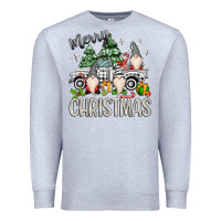 Heather Grey merry christmas gnomes truck Premium Sweatshirt - MaliasSmallBusiness
