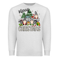 Oatmeal Heather merry christmas gnomes truck Premium Sweatshirt - MaliasSmallBusiness