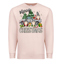 Pale Pink merry christmas gnomes truck Premium Sweatshirt - MaliasSmallBusiness