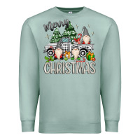 Seafoam merry christmas gnomes truck Premium Sweatshirt - MaliasSmallBusiness