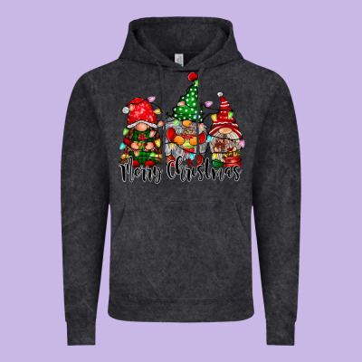Merry Christmas Gnomes Vintage Hoodie Designed By Cowhidedigitalart