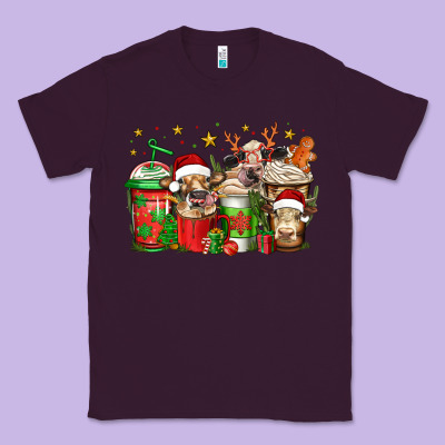 Christmas Cows Coffee Classic Tee Designed By Jasminsmagicworld