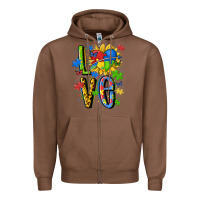 Chestnut autism love Zipper Hoodie - MaliasSmallBusiness