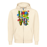 Sandshell autism love Zipper Hoodie - MaliasSmallBusiness