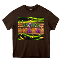 Chocolate Brown Spooky mama Heavy Core Tee - Artiststas