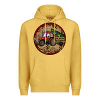 Antique Gold Christmas Tractor Premium Hoodie - RanaPortraitStore