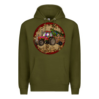 Army Green Christmas Tractor Premium Hoodie - RanaPortraitStore