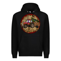 Black Christmas Tractor Premium Hoodie - RanaPortraitStore