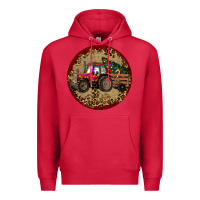 Cardinal Christmas Tractor Premium Hoodie - RanaPortraitStore