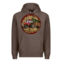 Coffee Christmas Tractor Premium Hoodie - RanaPortraitStore